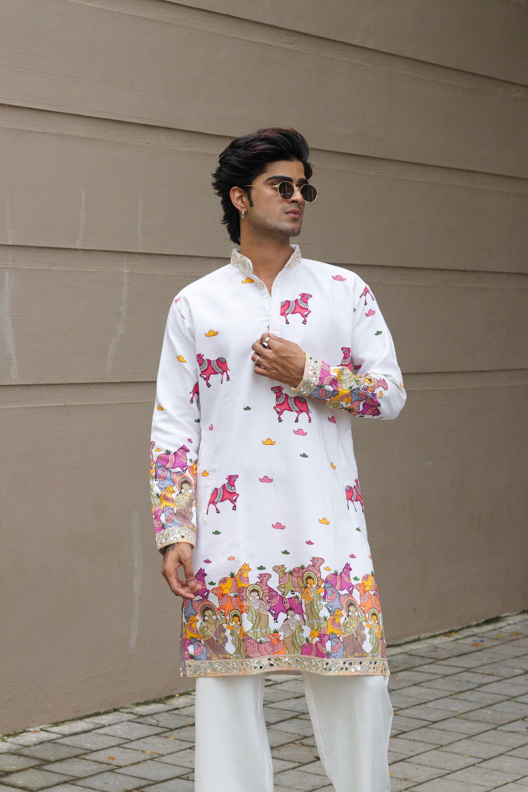 VRINDAVAN INSPIRED KALAMKARI DESIGNER KURTA
