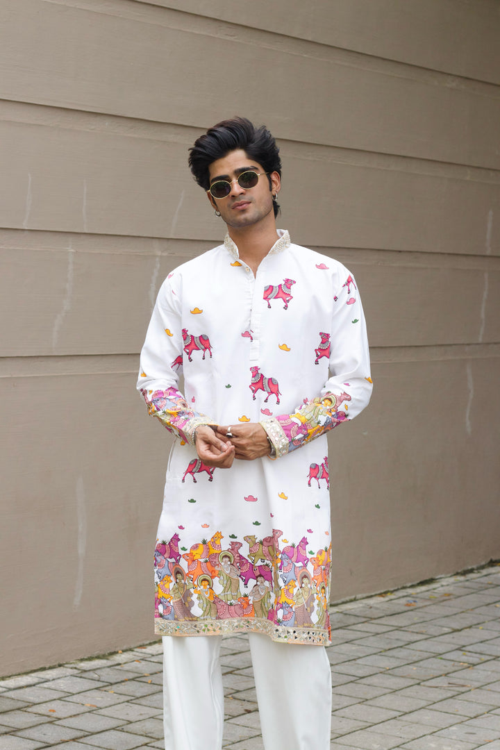 VRINDAVAN INSPIRED KALAMKARI DESIGNER KURTA