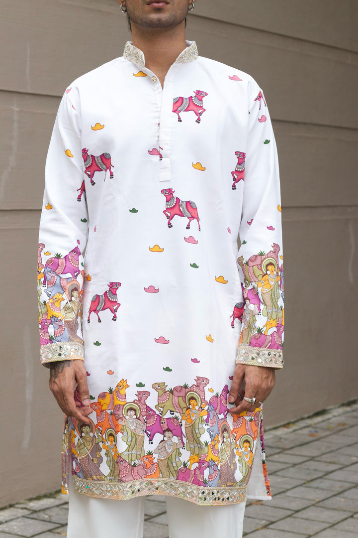 VRINDAVAN INSPIRED KALAMKARI DESIGNER KURTA