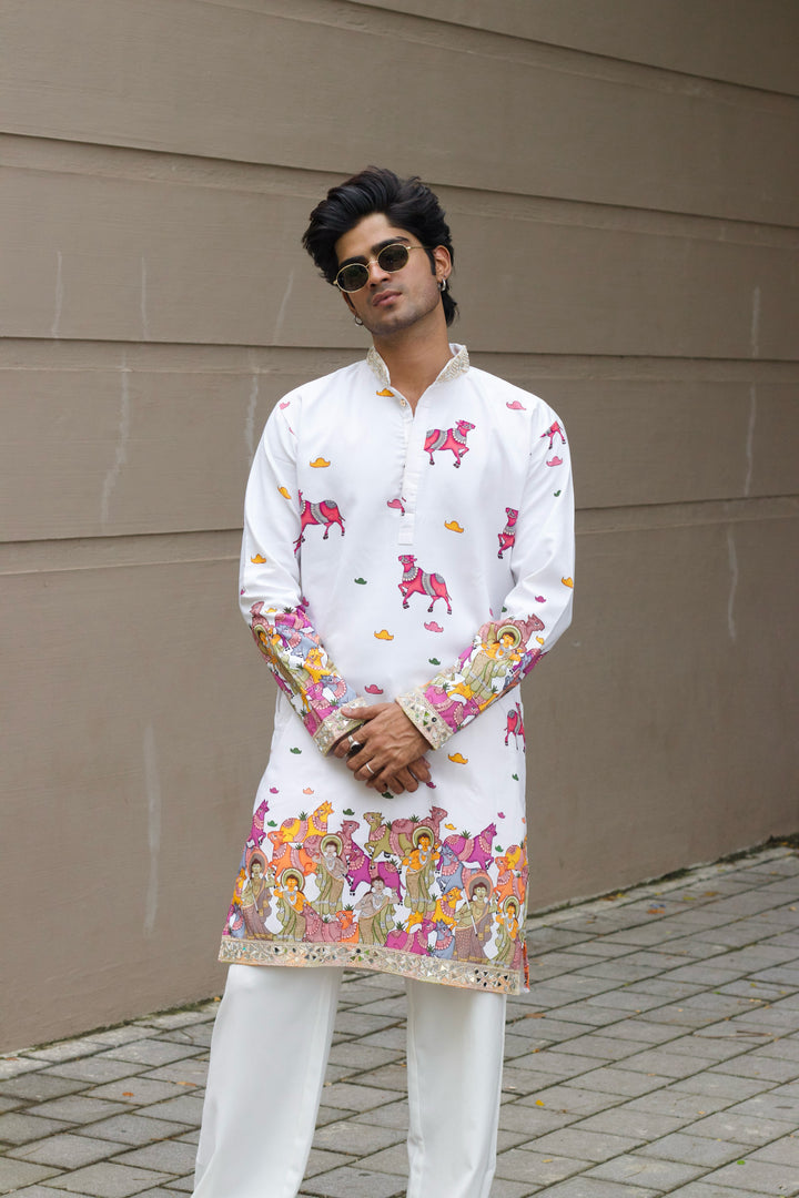 VRINDAVAN INSPIRED KALAMKARI DESIGNER KURTA