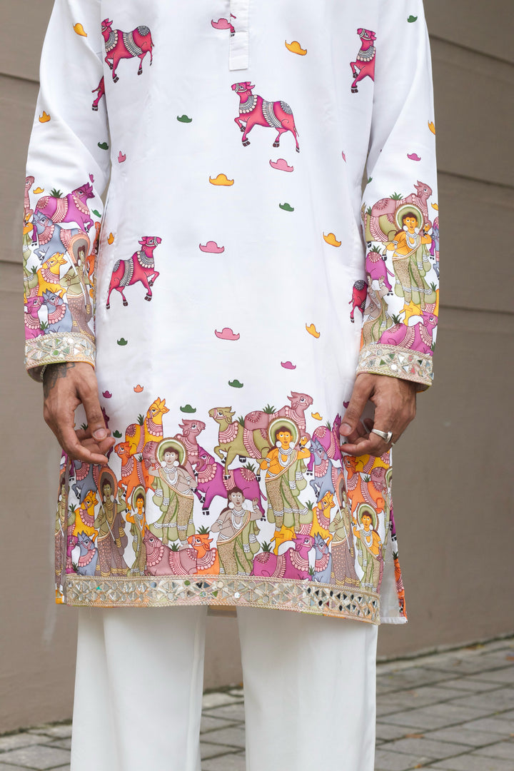 VRINDAVAN INSPIRED KALAMKARI DESIGNER KURTA