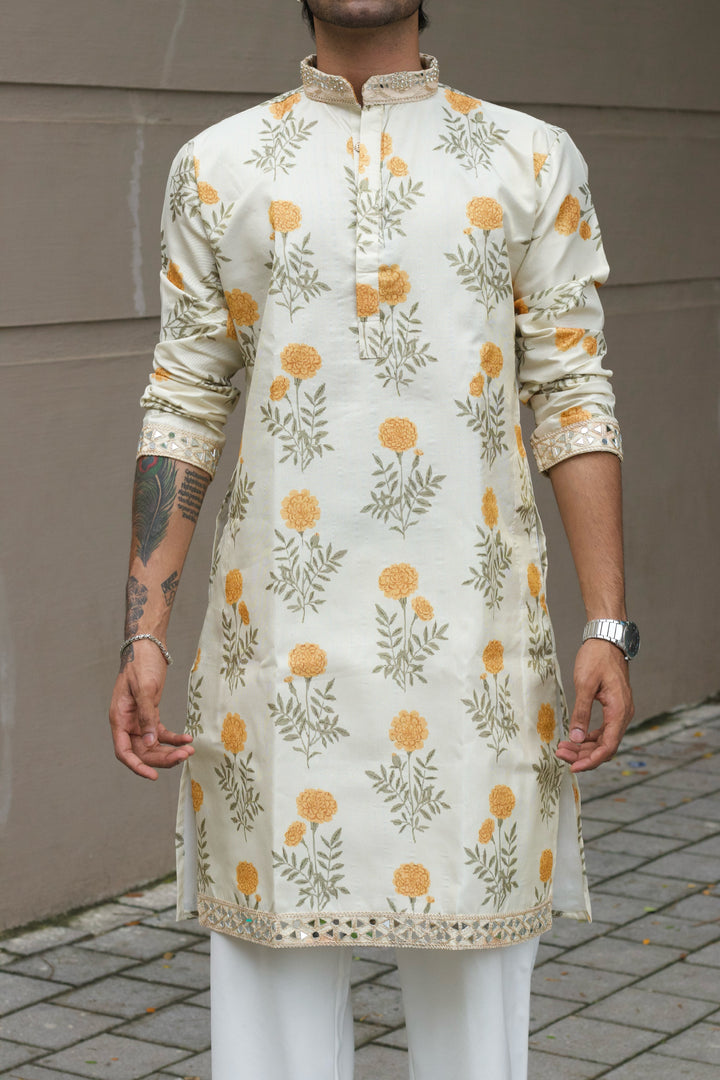 MARIGOLD FLORAL PRINTED EXCLUSIVE KURTA
