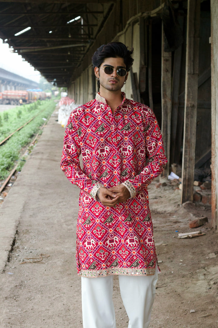 MANEK GAJ PATOLA PRINTED EXCLUSIVE DESIGNER KURTA