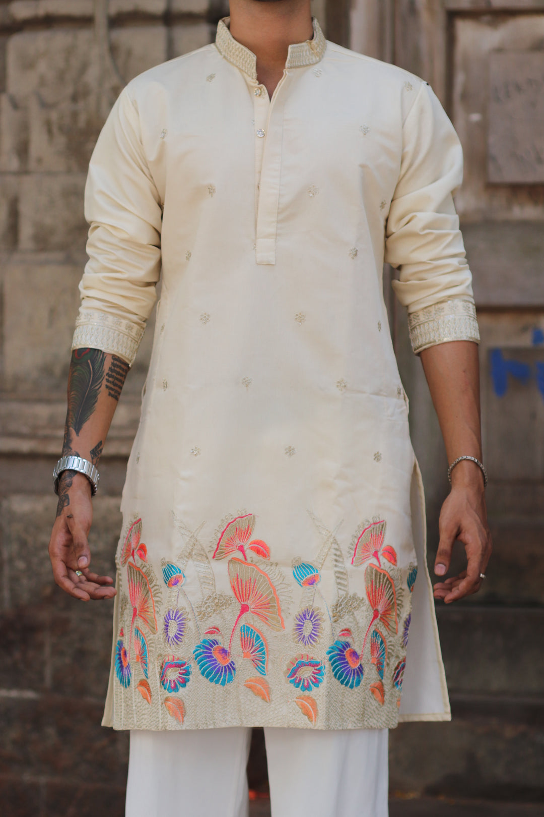 IVORY GULZAR DORI EMBROIDERED EXCLUSIVE KURTA