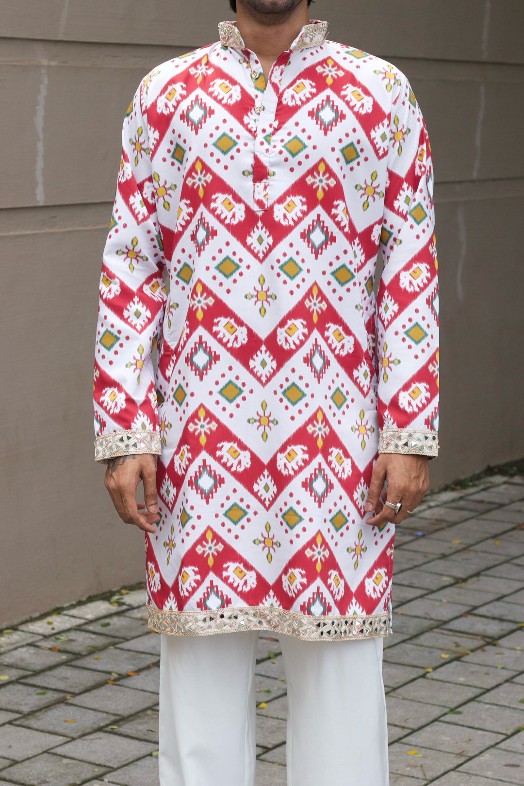 AIRAVAT IKAT PRINT DESIGNER KURTA