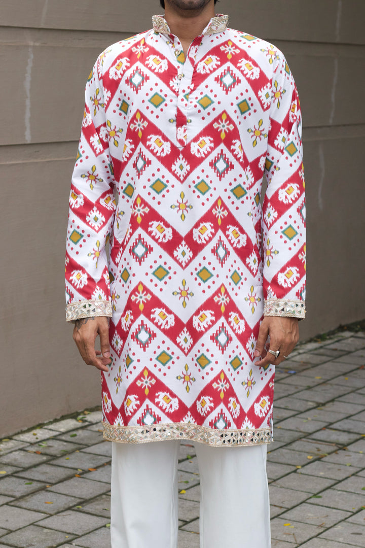 AIRAVAT IKAT PRINT DESIGNER KURTA