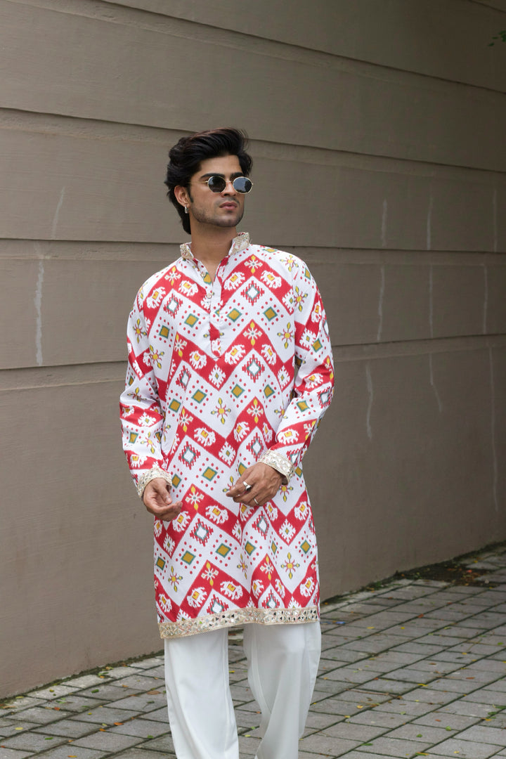 AIRAVAT IKAT PRINT DESIGNER KURTA
