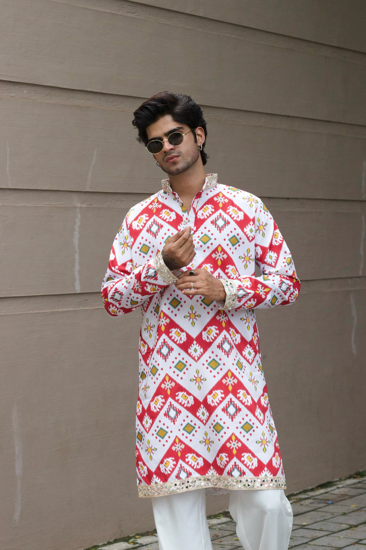 AIRAVAT IKAT PRINT DESIGNER KURTA