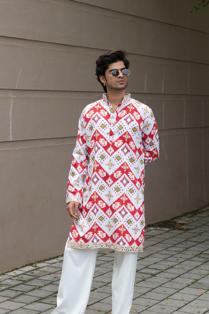 AIRAVAT IKAT PRINT DESIGNER KURTA