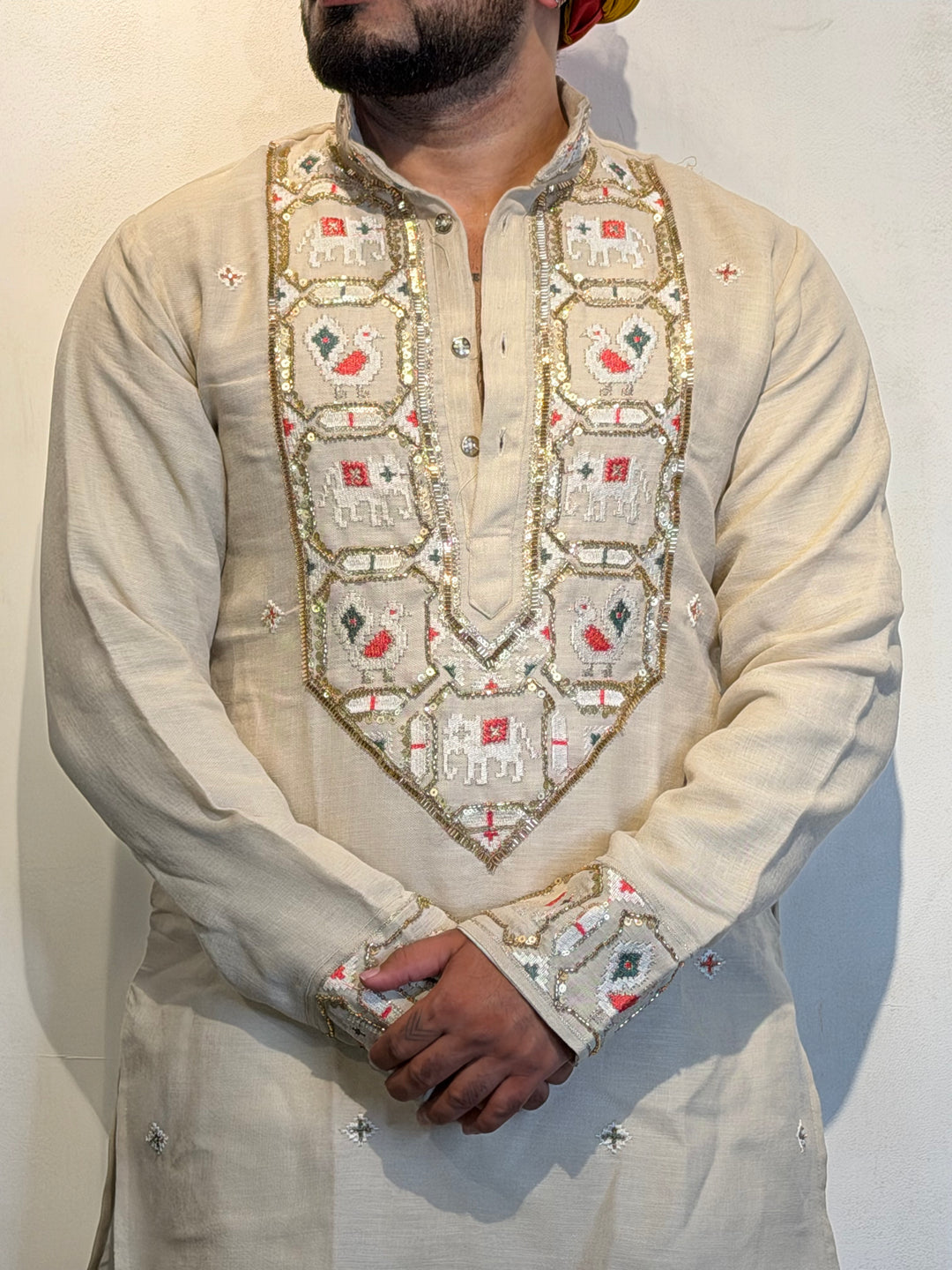PEARL MORLA PATOLA HANDWORKED KURTA
