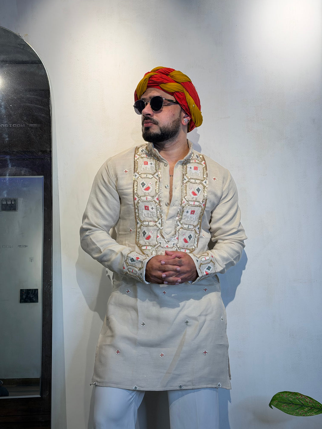 PEARL MORLA PATOLA HANDWORKED KURTA