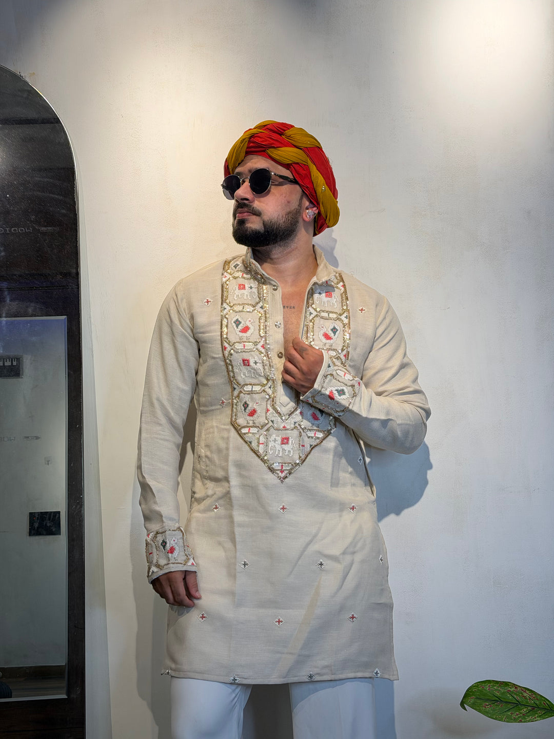 PEARL MORLA PATOLA HANDWORKED KURTA