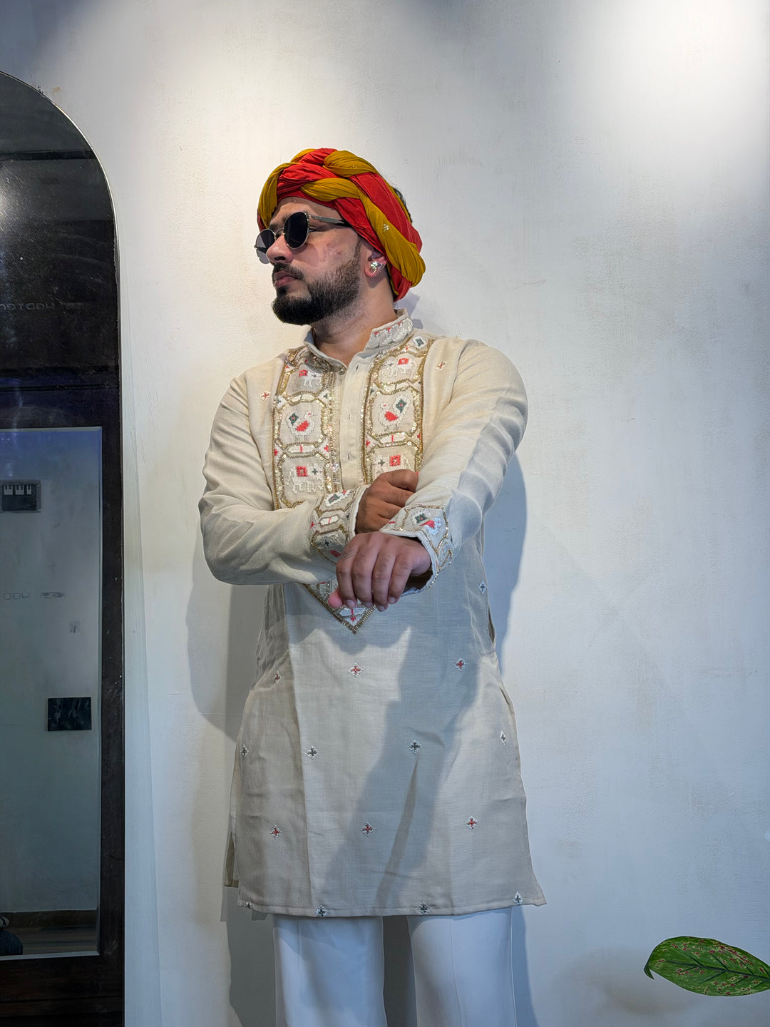 PEARL MORLA PATOLA HANDWORKED KURTA