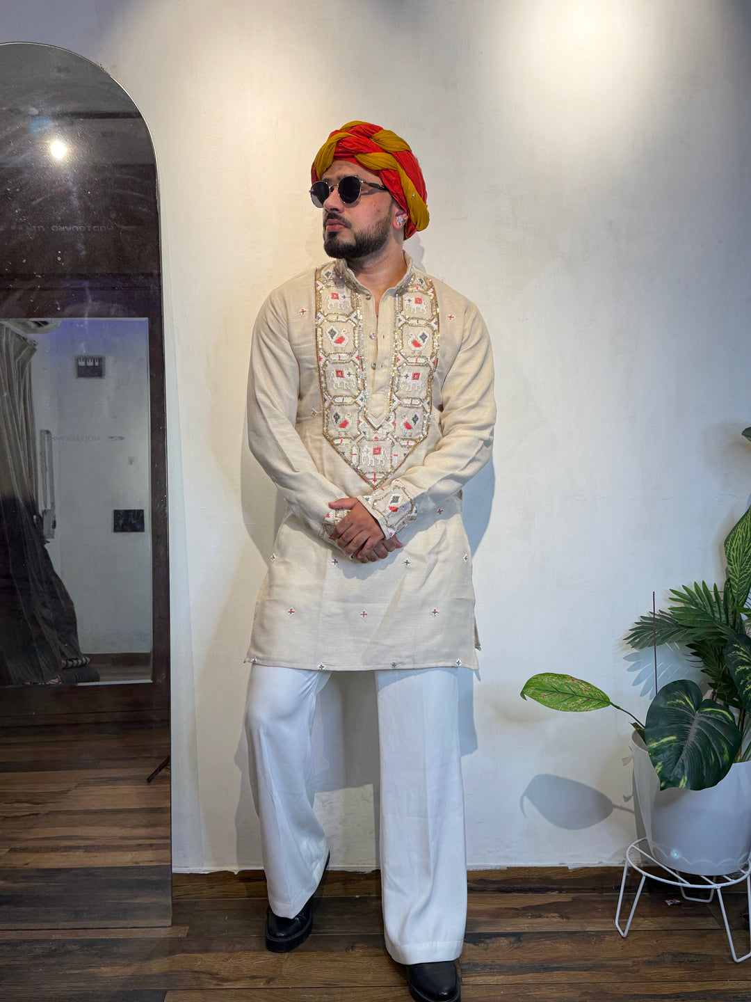 PEARL MORLA PATOLA HANDWORKED KURTA