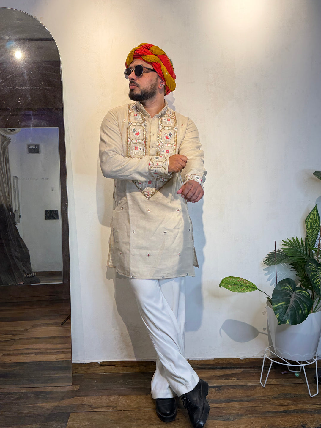 PEARL MORLA PATOLA HANDWORKED KURTA