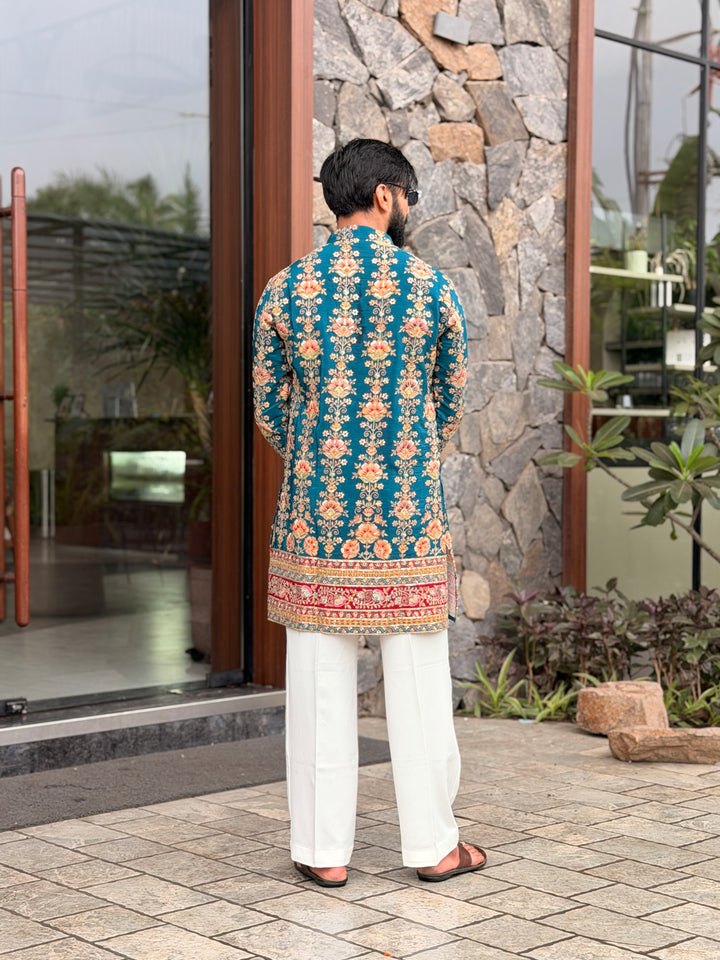 FIROZI FLORAL POSITION EMBROIDERED KURTA
