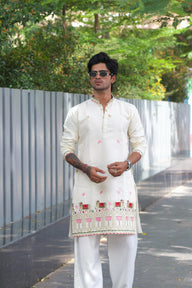 PICHWAI KAMDHENU EMBROIDERED KURTA