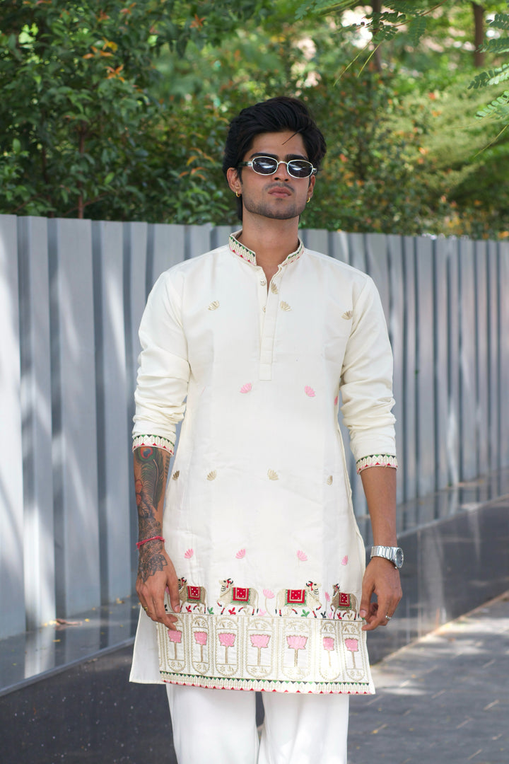 PICHWAI KAMDHENU EMBROIDERED KURTA