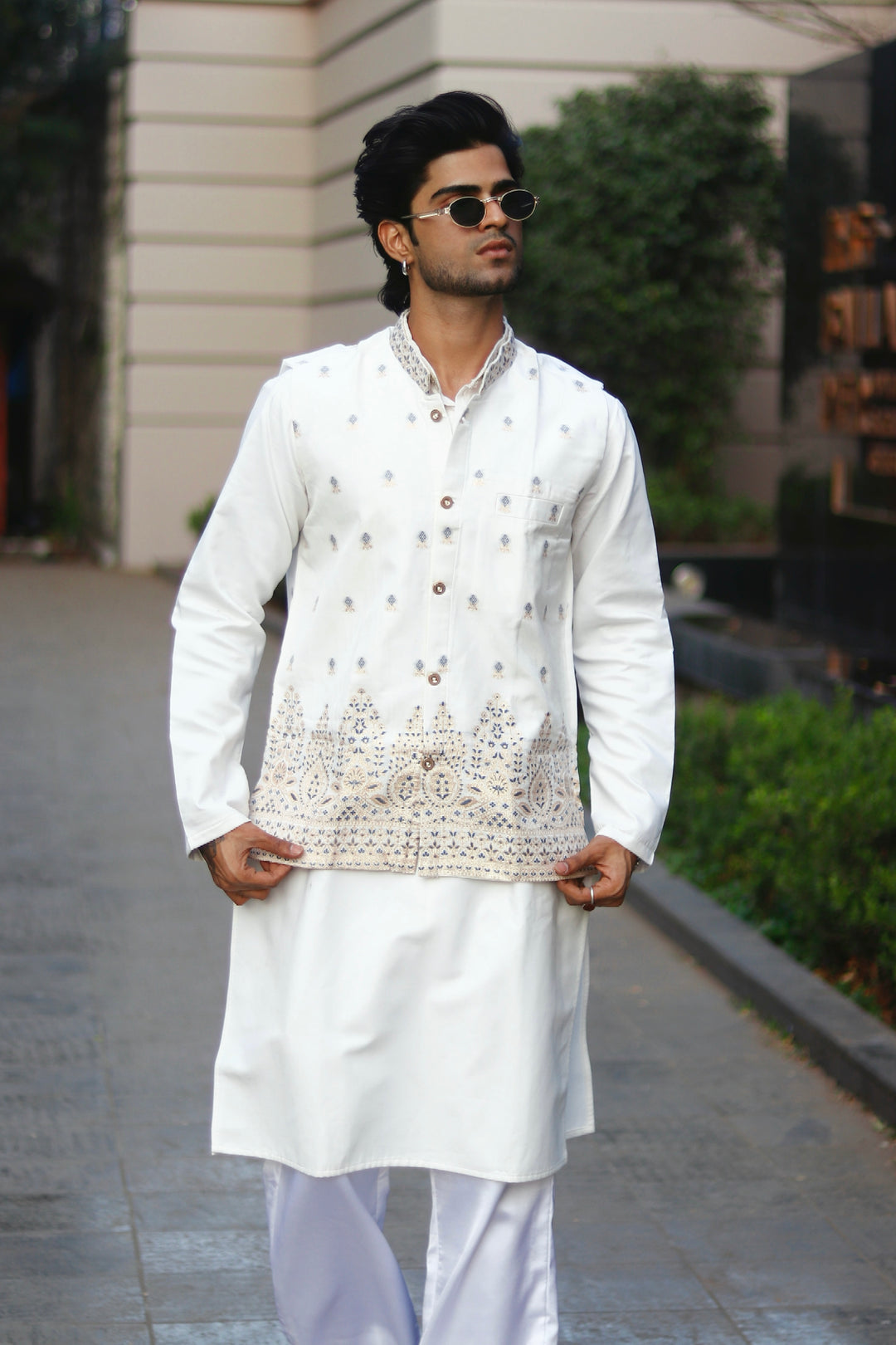 KOTI KURTA - FLORAL VALLEY EXCLUSIVE JACQUARD KOTI KURTA SET