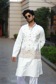 KOTI KURTA - FLORAL VALLEY EXCLUSIVE JACQUARD KOTI KURTA SET