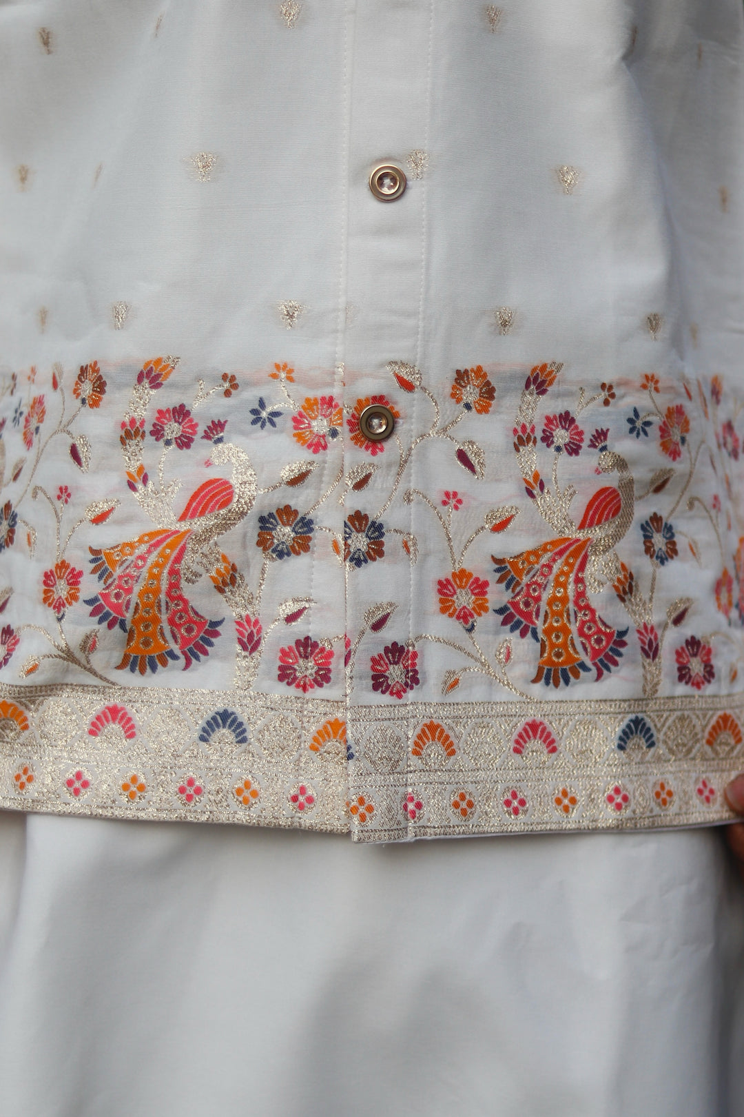 KOTI KURTA - MORKALA PATTERN JACQUARD KOTI KURTA SET