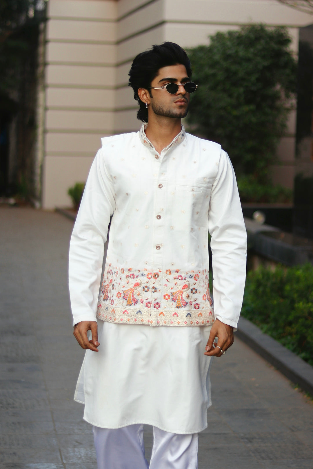 KOTI KURTA - MORKALA PATTERN JACQUARD KOTI KURTA SET