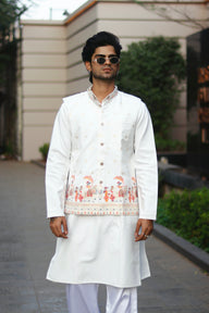 KOTI KURTA - BAARAT PATTERN JACQUARD KOTI KURTA SET