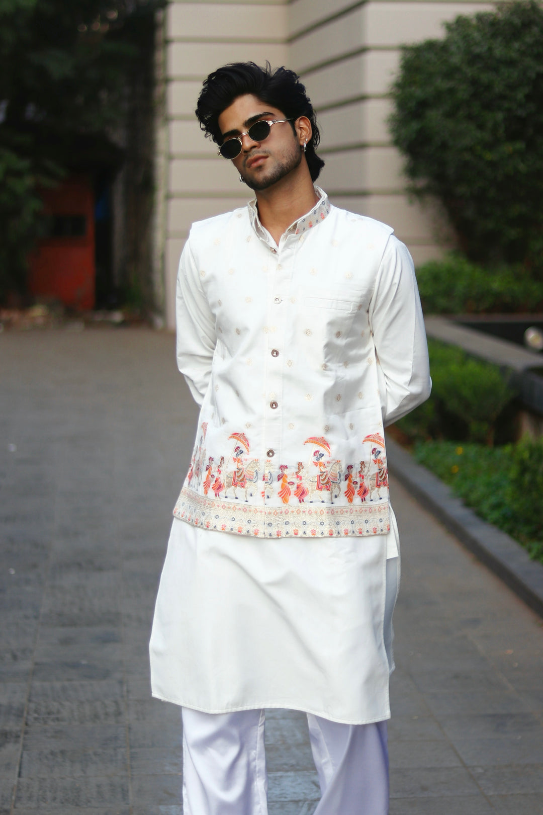 KOTI KURTA - BAARAT PATTERN JACQUARD KOTI KURTA SET