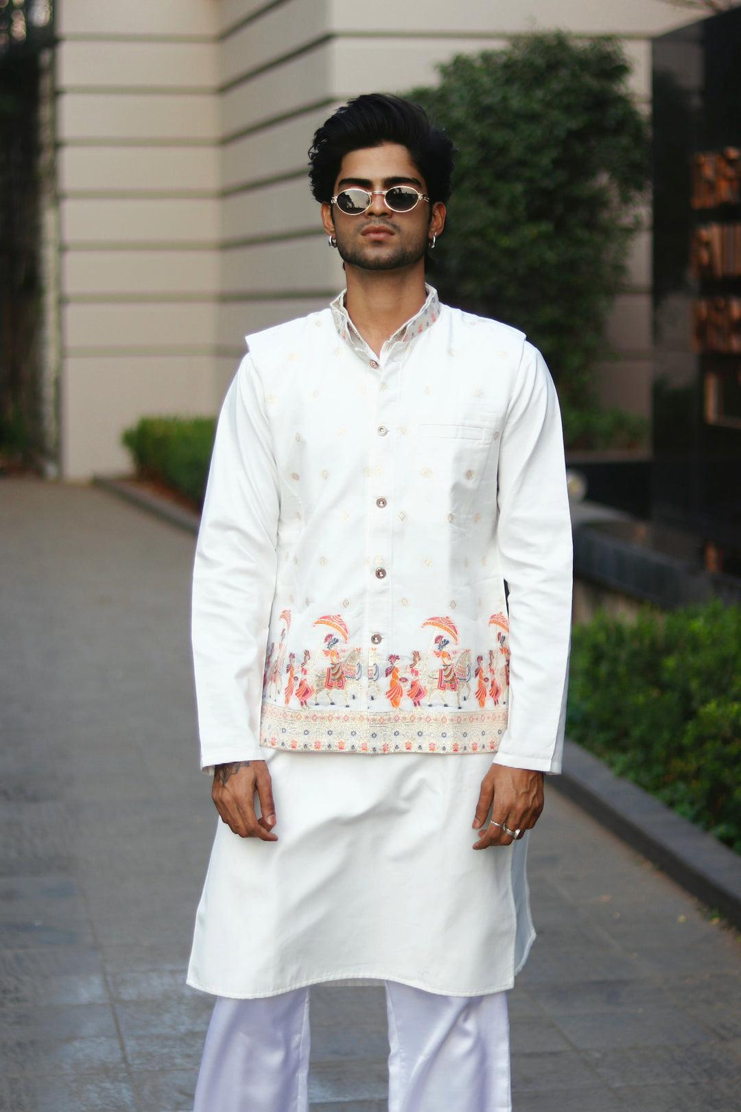 KOTI KURTA - BAARAT PATTERN JACQUARD KOTI KURTA SET