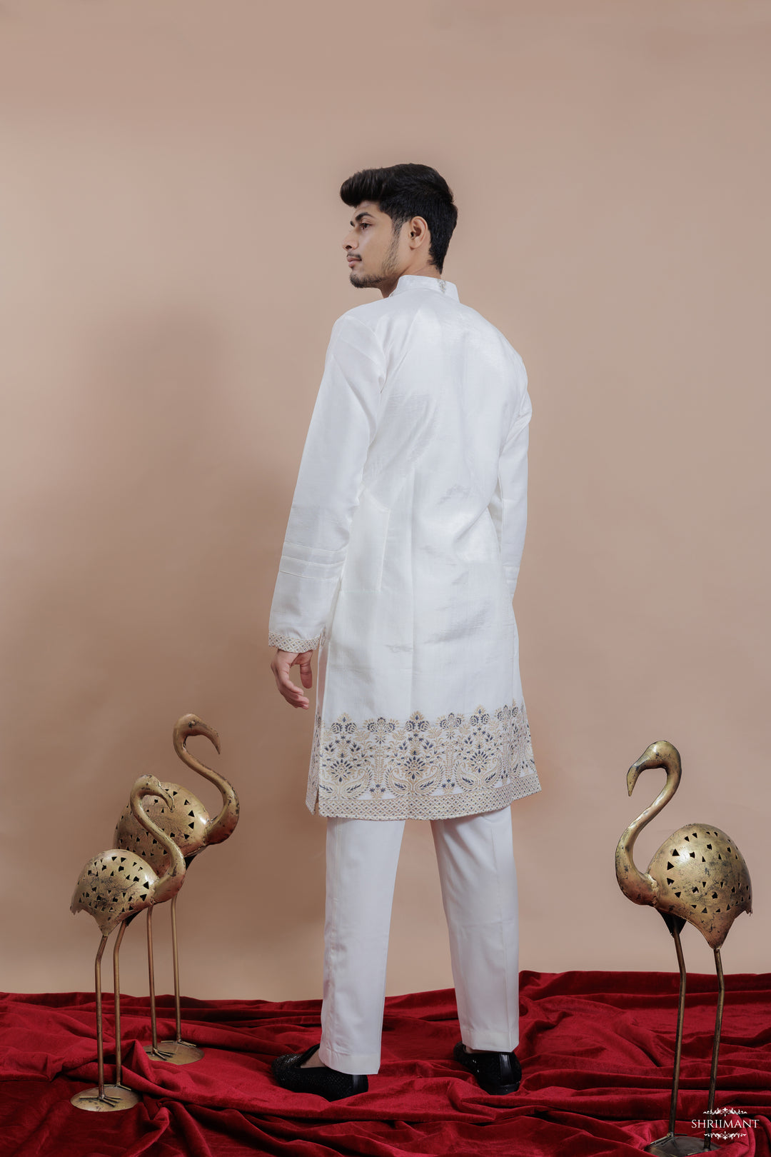 WHITE MAHAL JACQUARD DESIGNER KURTA