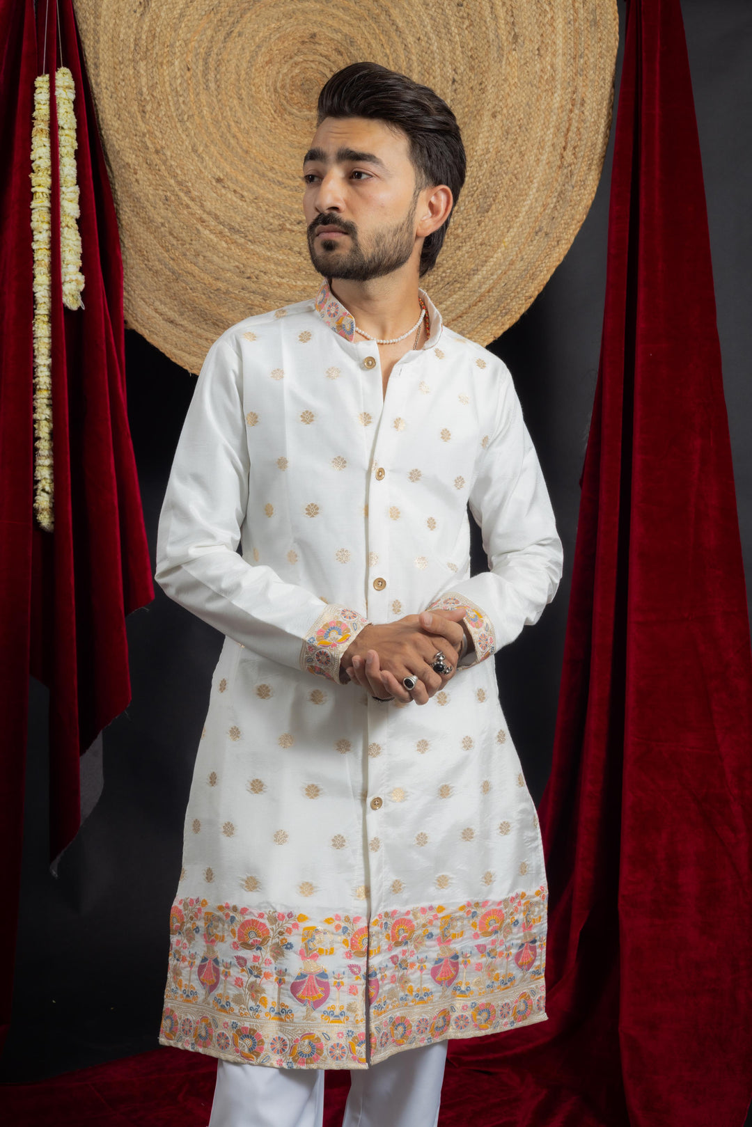 NARTAKI PATTERN JACQUARD DESIGNER INDO-KURTA