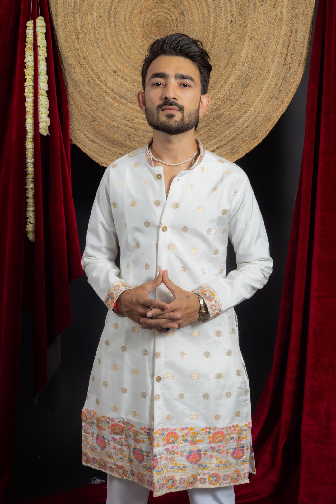 NARTAKI PATTERN JACQUARD DESIGNER INDO-KURTA