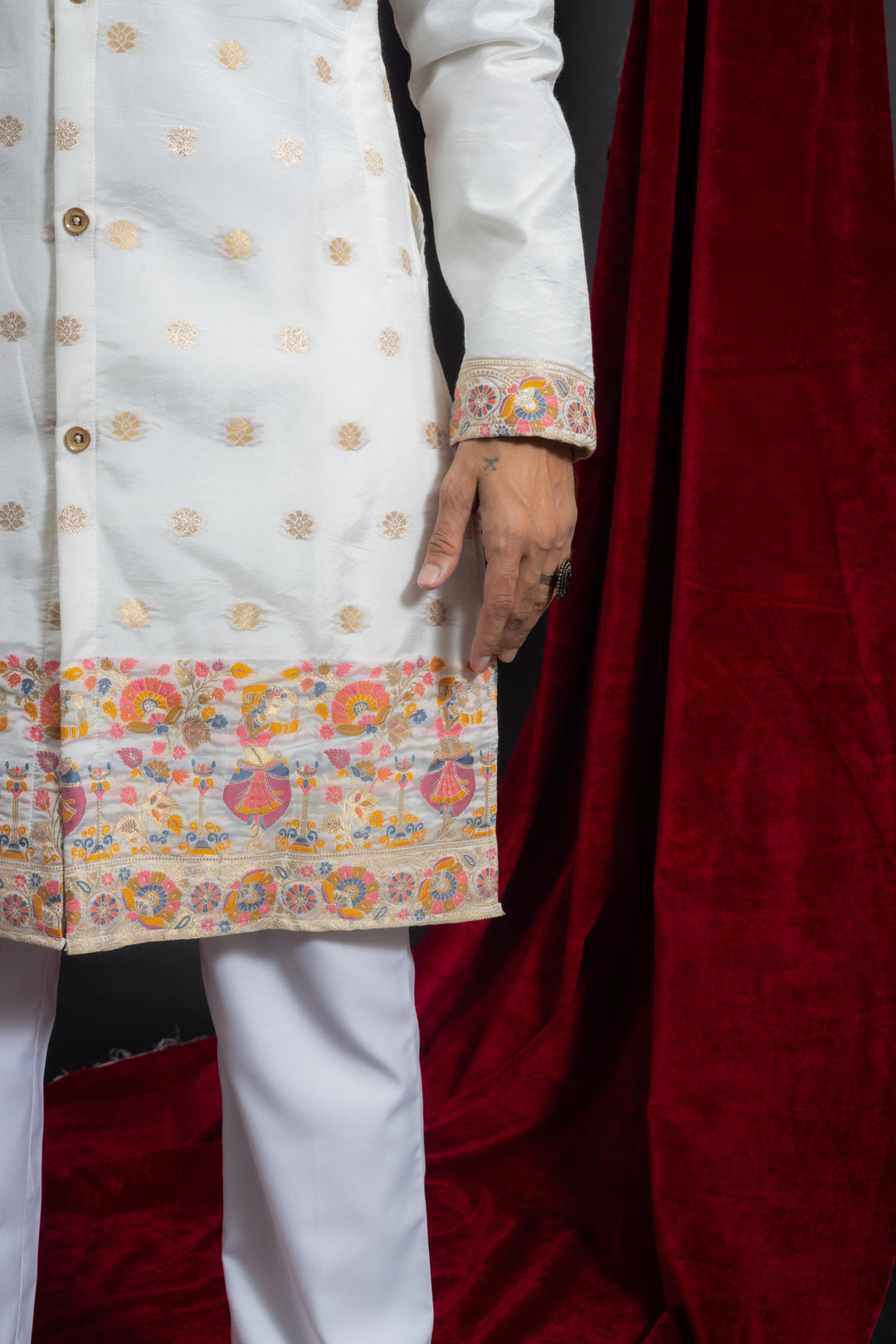 NARTAKI PATTERN JACQUARD DESIGNER INDO-KURTA