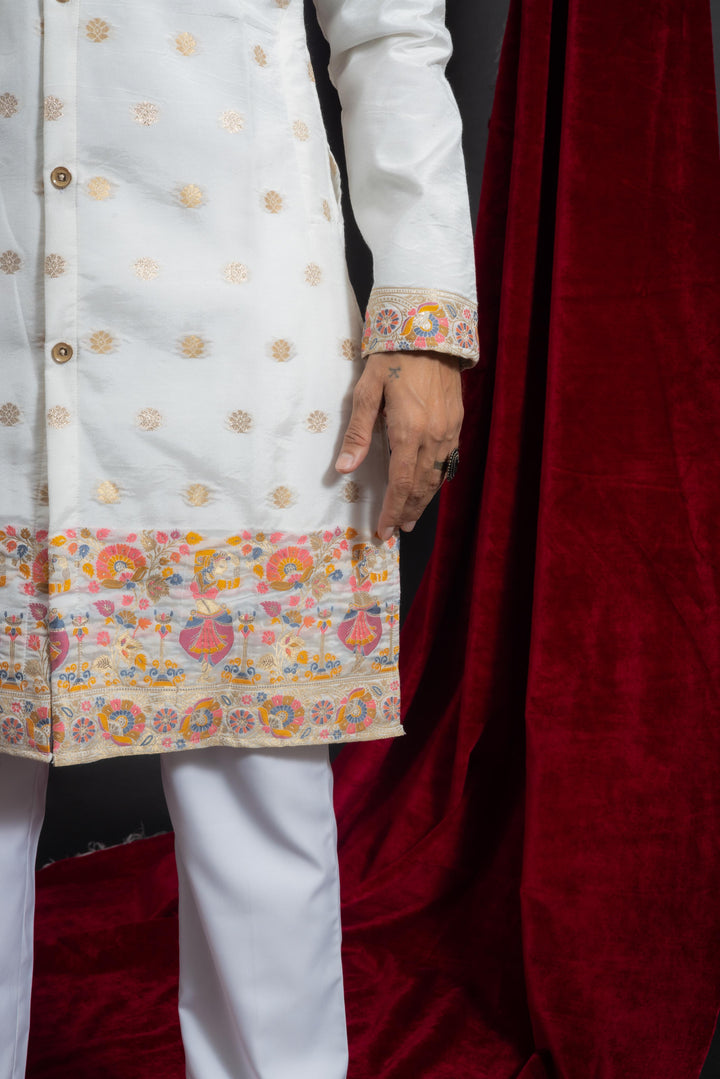 NARTAKI PATTERN JACQUARD DESIGNER INDO-KURTA