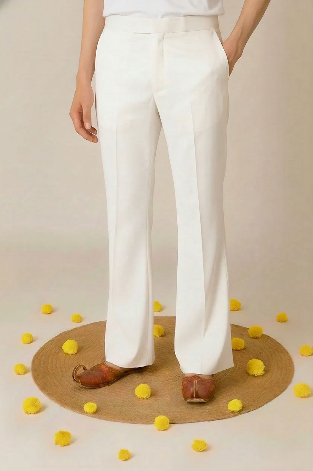 WHITE BELL BOTTOM PAJAMA FOR MEN